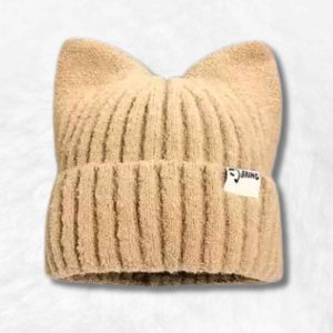 Bonnet à Oreilles de Chat beige